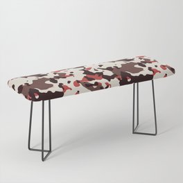 Borwn, Red and White Camouflage Bench