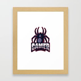 Spider Glowing Red - MrAlanC Brand Gamer Collection Framed Art Print