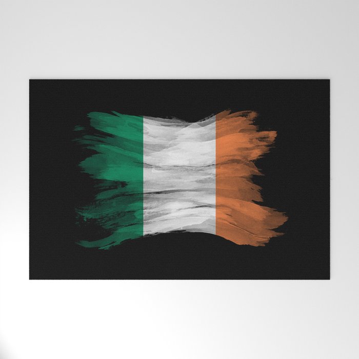 Ireland flag brush stroke, national flag Welcome Mat