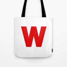 letter W (Red & White) Tote Bag