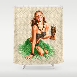 Tiki Girl Shower Curtain