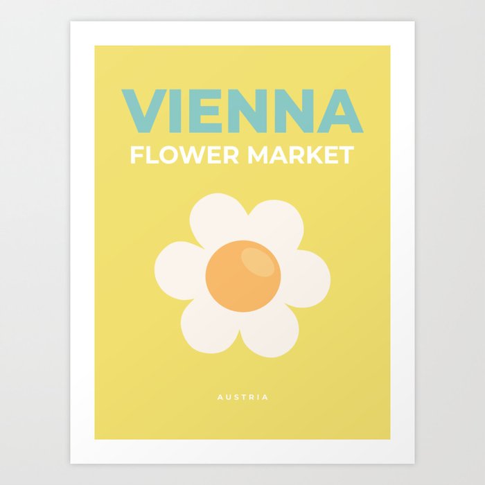 Flower Market Print Vienna Retro Colorful Modern Decor Art Print