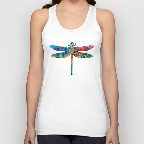 Colorful Dragonfly Art By Sharon Cummings Unisex Tank Top