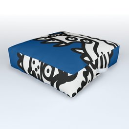 Blue Navy Color 2020 with Black and White Cool Monsters Outdoor Floor Cushion