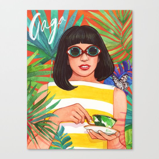 Palms and Stripes Canvas Print