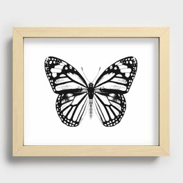 Monarch Butterfly | Vintage Butterfly | Black and White | Recessed Framed Print