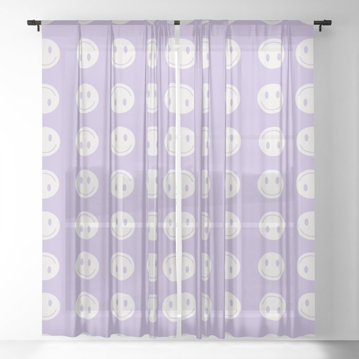 Happy Thoughts Lavender Sheer Curtain