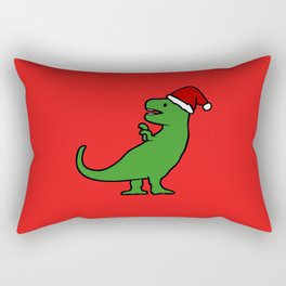 Christmas T-Rex Rectangular Pillow | Hat, Kemp, Rex, Holidays, Tyrannosaurs, Seasonal, Dinosaur, Graphicdesign, Jez, Tyrannosaur 