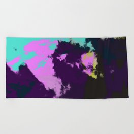 Abstract Colorful Retro Tie-Dye Art Pattern - Ishino Beach Towel