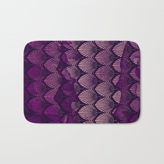 Variations on a Feather II - Purple Haze Bath Mat