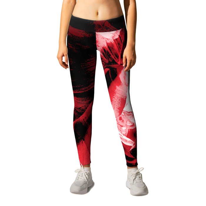 ED Test Red Wash White Fill Partial Leggings