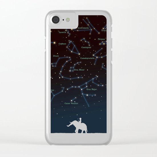 Falling star constellation Clear iPhone Case
