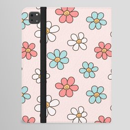 Happy Daisy Pattern, Cute and Fun Smiling Colorful Daisies iPad Folio Case