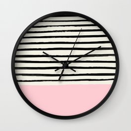 Millennial Pink x Stripes Wall Clock
