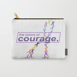 The Colors of Courage Cancer Awareness Ribbons Carry-All Pouch