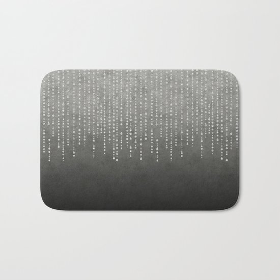 Silver Glamour Faux Glitter on grey Texture Bath Mat