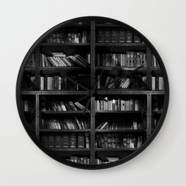 Antique Library Shelves - Books, Books and More Books Wall Clock