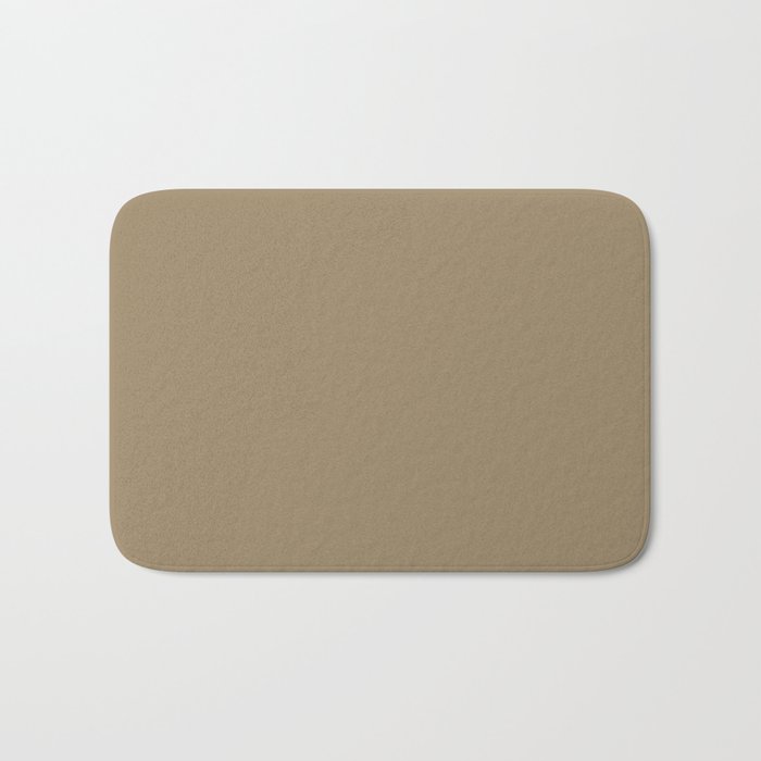 Dark Golden Brown Solid Color Pairs PPG Iced Cappuccino PPG1099-6 - All One Single Shade Hue Colour Bath Mat