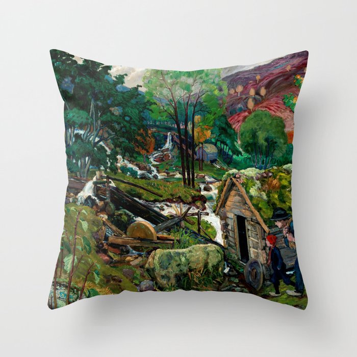 Milling Weather by Nikolai Astrup Throw Pillow