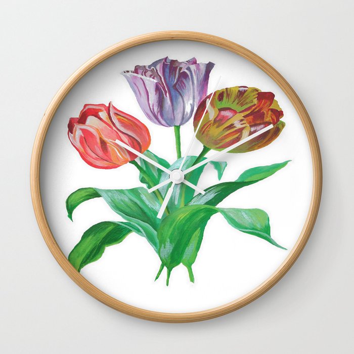 Tulip Trio Wall Clock