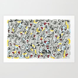 Primary Faces Art Print