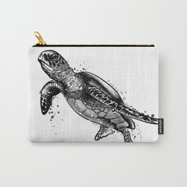 Sea turtle black and white drawing Carry-All Pouch