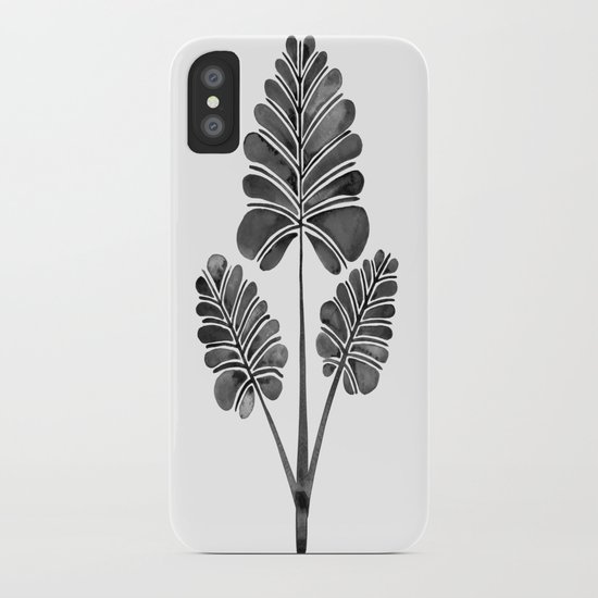 Tropical Palm Leaf Trifecta – Black Palette iPhone Case