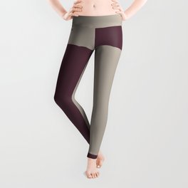 Deep Purple Gray Taupe Minimal Square Design 2021 Color of the Year Epoch and Fondue Leggings