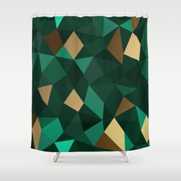 Luxury gold and green shapes seamless pattern Shower Curtain