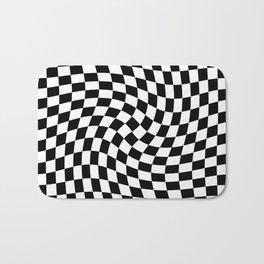 Check VIII - Black Twist — Checkerboard Print Bath Mat