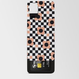 Blooming spring field floral checker pattern # orange pudding  Android Card Case