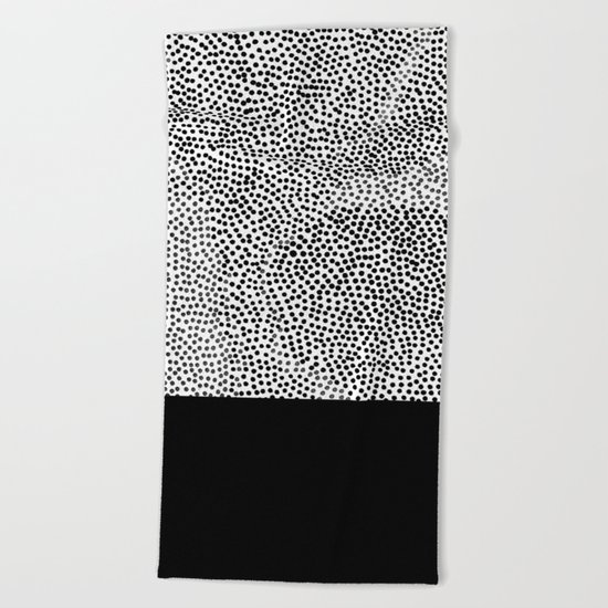 Dots and Black Beach Towel