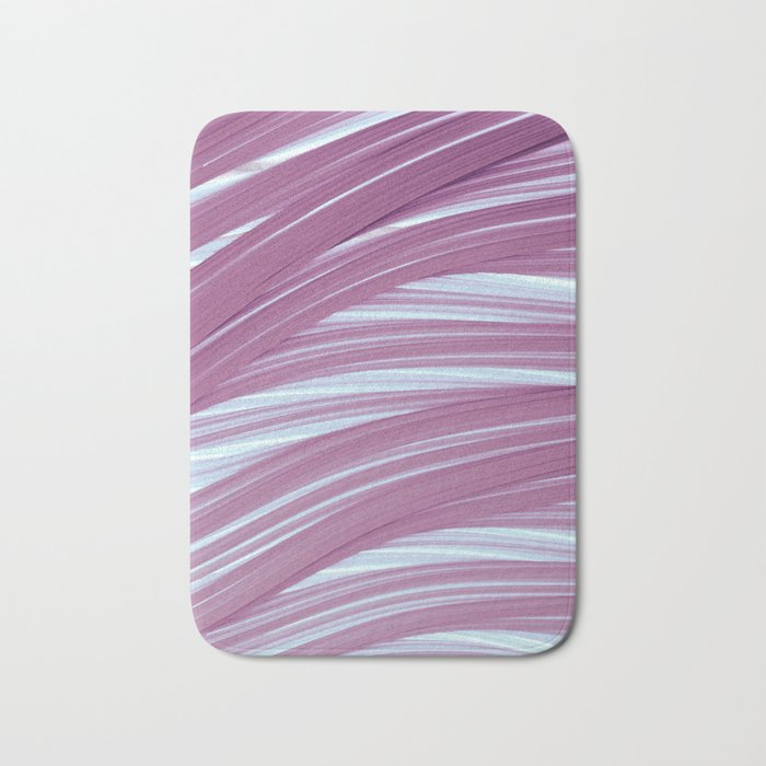 Violet and Light Strands. Abstract Design Bath Mat