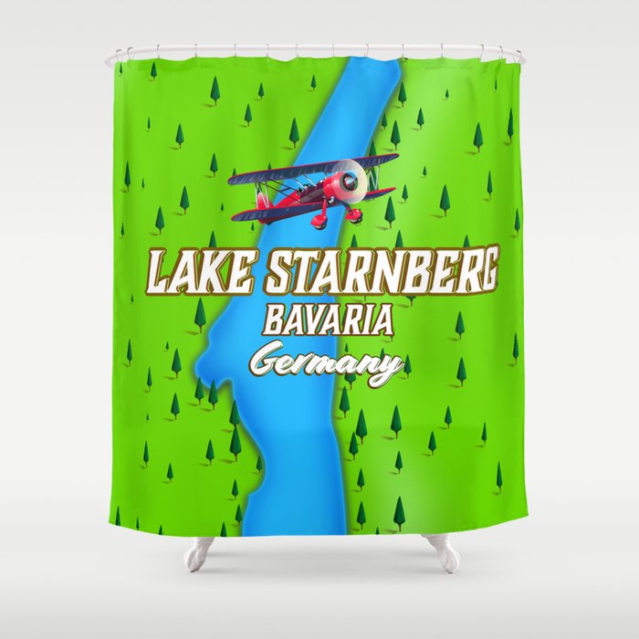 Lake Starnberg Bavaria Germany travel poster Art Print Shower Curtain