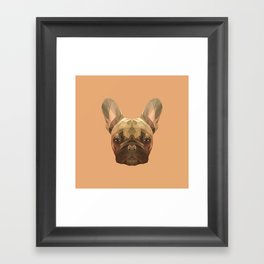 French bulldog puppy low poly. Framed Art Print