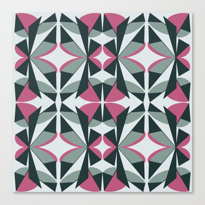 Vibrant Pink retro triangle pattern Canvas Print