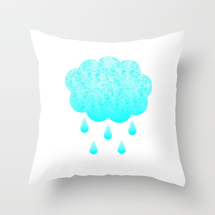Cloud and randrops Throw Pillow