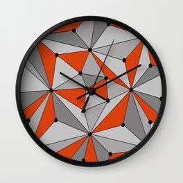 Abstract geometric pattern - orange and gray. Wall Clock
