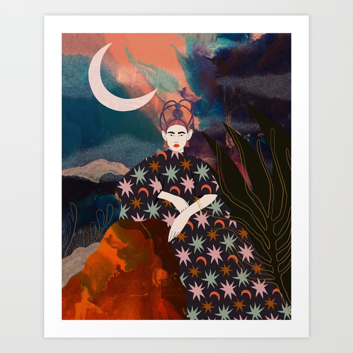 It was a dark night Art Print