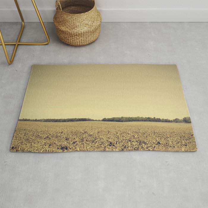 Lonely Field in Brown Rug