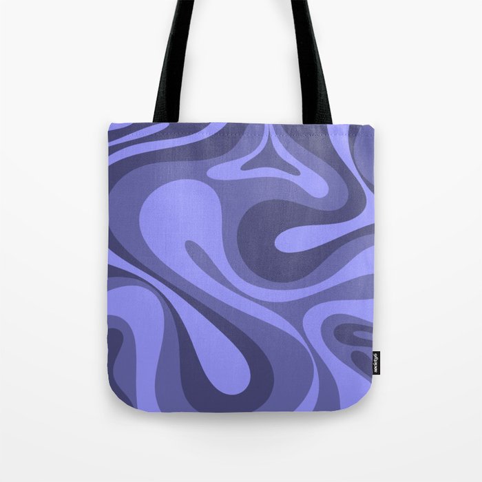 Mod Swirl Retro Abstract Pattern in Periwinkle Purple Tones Tote Bag