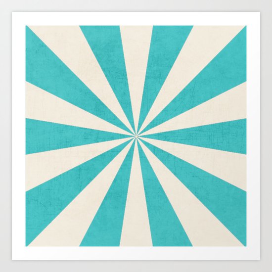 aqua starburst Art Print