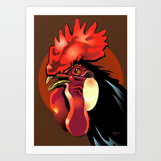 Andalusian Rooster 1 Art Print