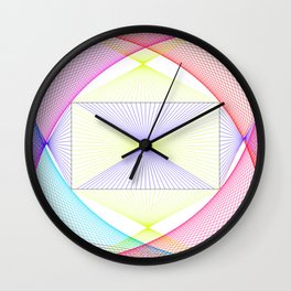 LINES MAKING CURVES IN COLOR. Wall Clock