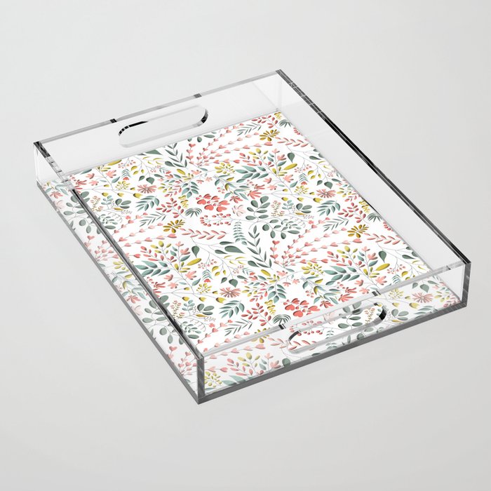 Delicate Blooms Acrylic Tray