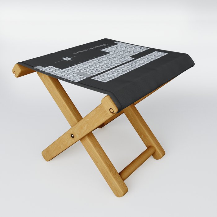 Grayscale Periodic Table of Elements Folding Stool