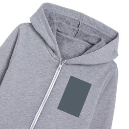 Dark Gray Solid Color Pairs Pantone Stormy Weather 18-4214 TCX Kids Zip Hoodie