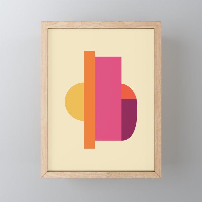 Kindred Abstract - Pink Orange Yellow  Framed Mini Art Print