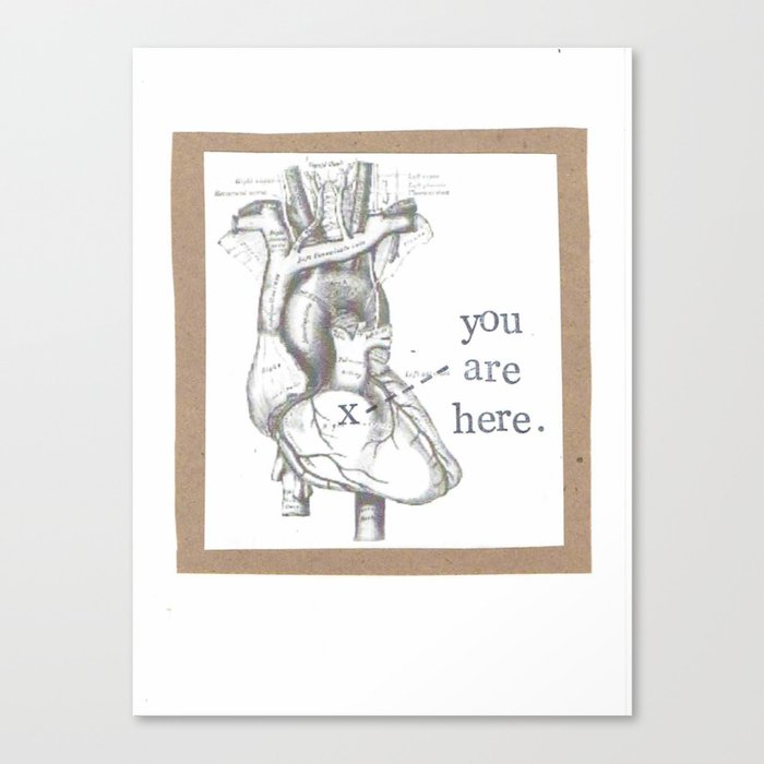You Are Here Anatomy Heart Leinwanddruck