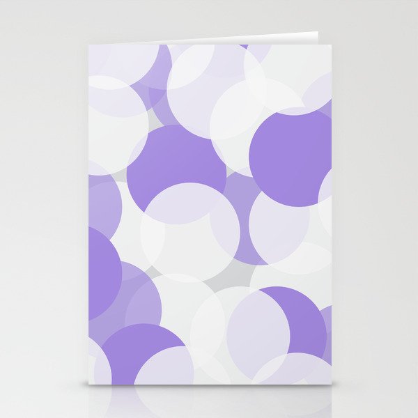 Purple and White Circles Stationery Cards